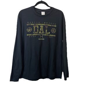Gildan Dallas Cowboys Black Camo Long Sleeve Graphic Football Shirt Womens Sz L